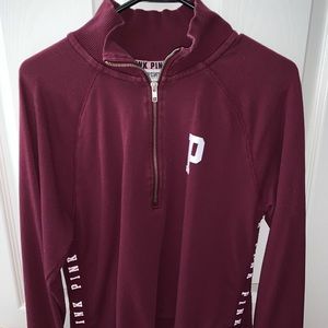 PINK 1/4 zip sweater